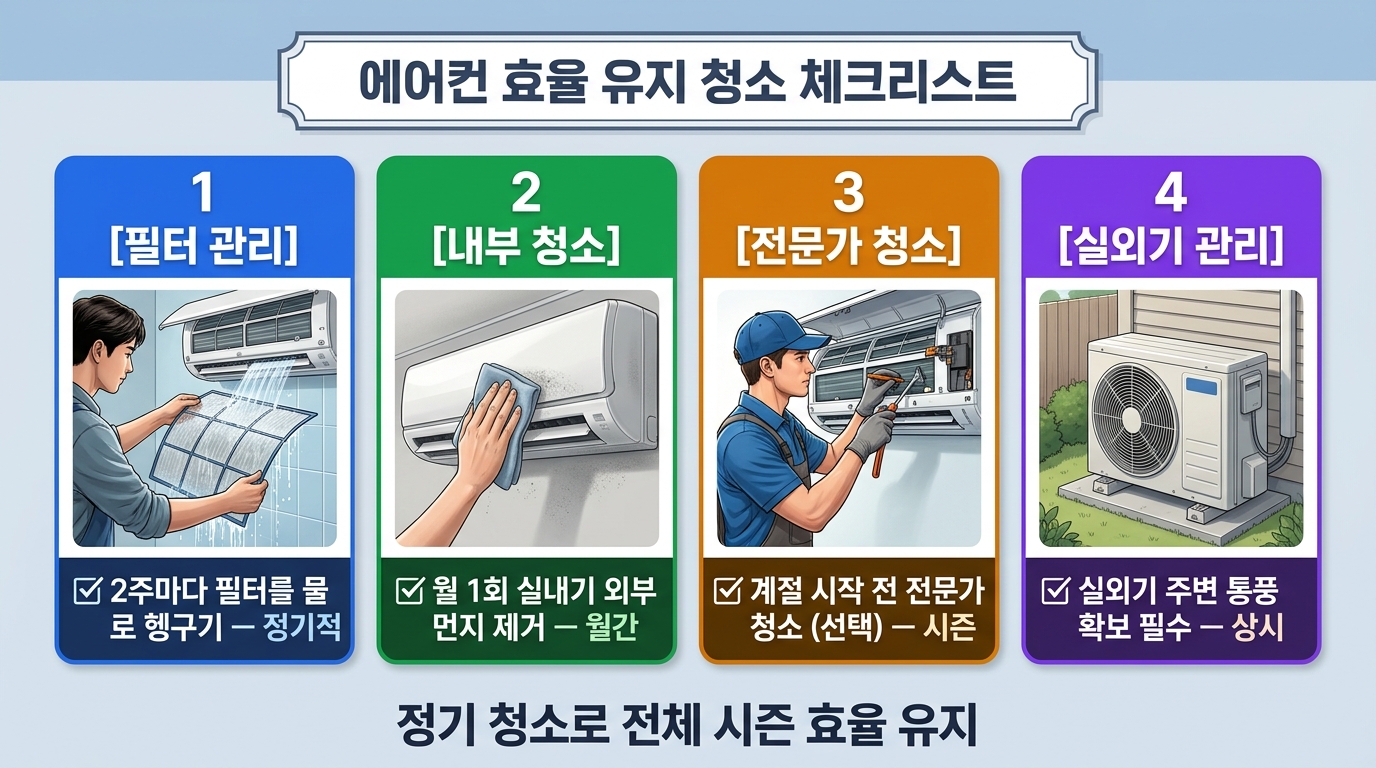에어컨 효율 유지 청소 체크리스트